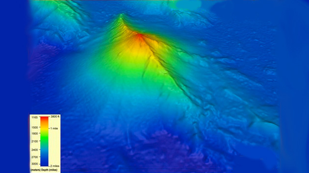 Descubren un volcán submarino que varía su altura