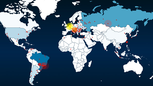 Guerra virtual ‘en vivo’: Crean un mapa de ciberataques en tiempo real